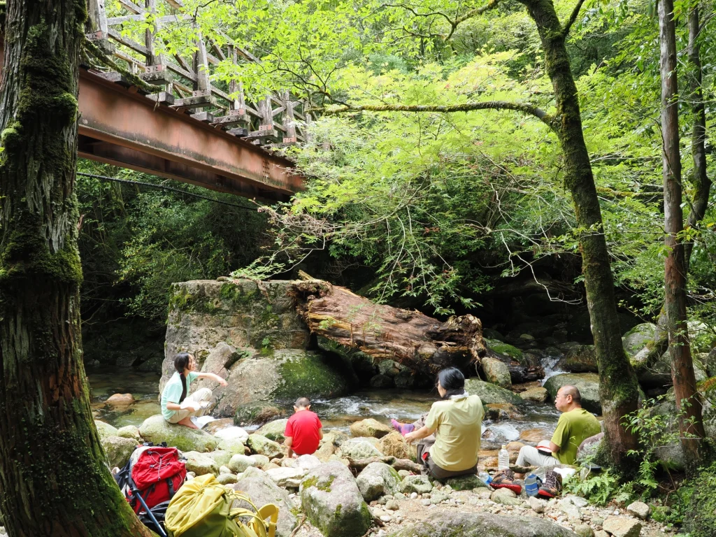 みだれ沢で休憩