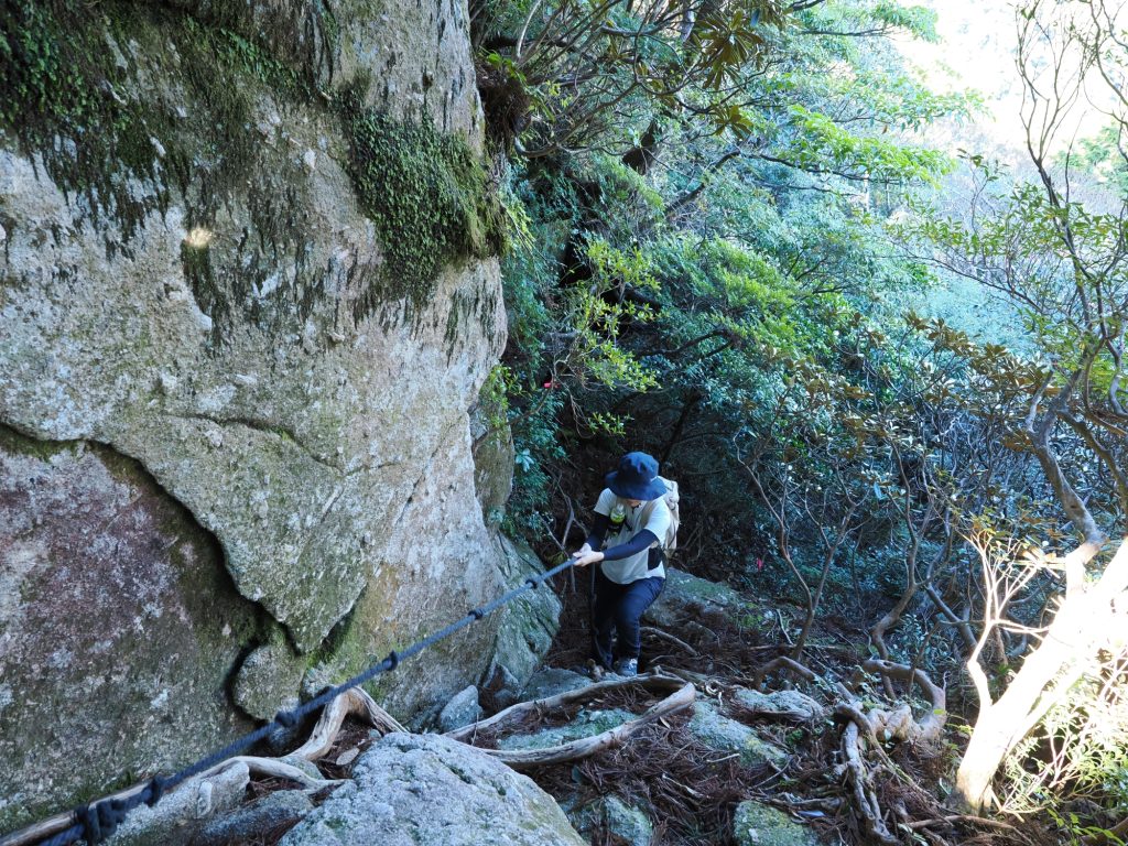 ロープ場を登る